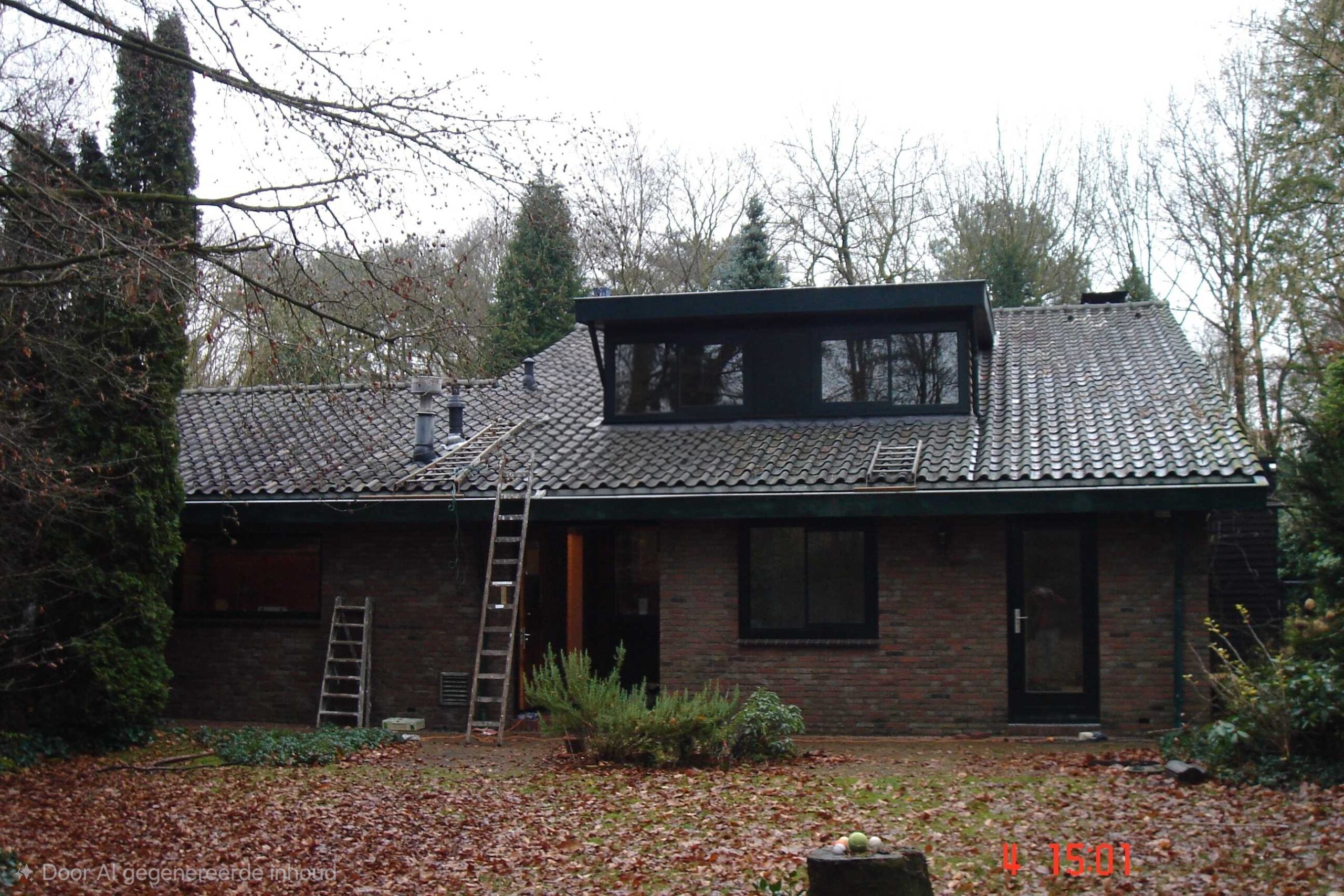 Achterzijde woning voor schilderwerk